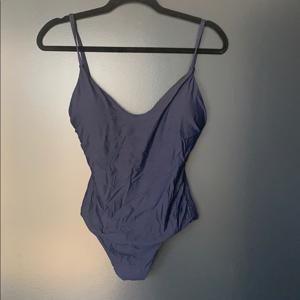 J.Crew rounded v-neck one-piece swimsuit